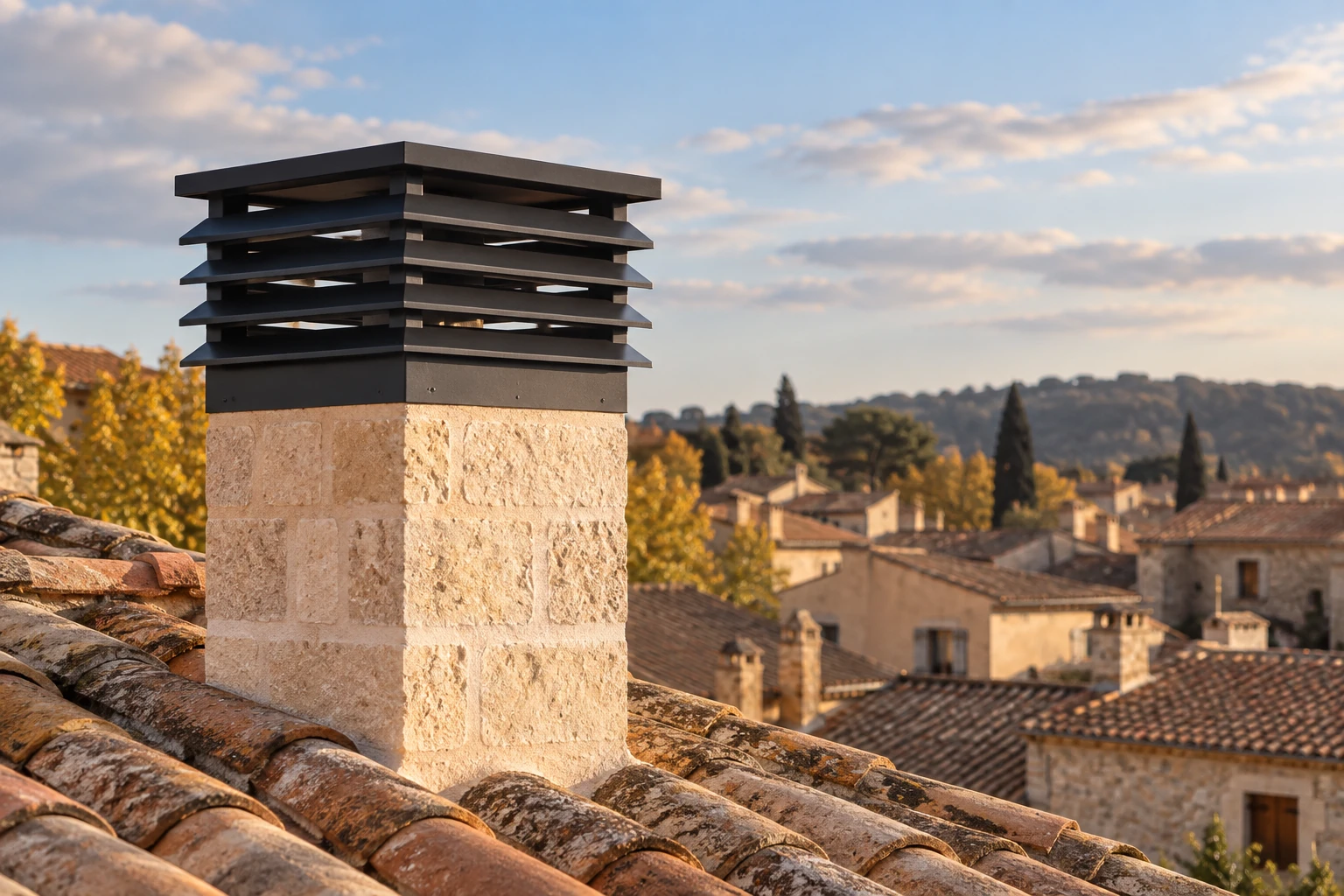 Detalle de chimenea para la evacuación de agua